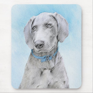 Alfombrilla De Ratón Pintura de Weimaraner - Arte Original de Perro Ado