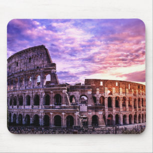 Alfombrilla De Ratón Pintura del Coliseo de Roma al atardecer