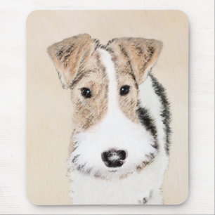 Alfombrilla De Ratón Pintura del fox terrier del alambre - arte