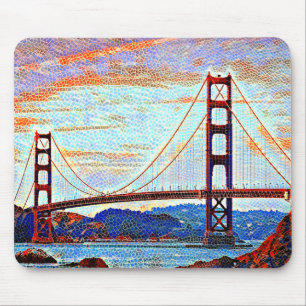 Alfombrilla De Ratón Pintura del puente Golden Gate