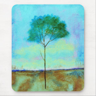 Alfombrilla De Ratón Pintura flaca solitaria del árbol del arte