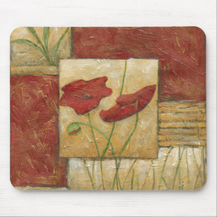 Alfombrilla De Ratón Pintura floral con pinceladas de cepillo visibles