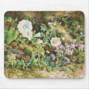 Alfombrilla De Ratón Pintura floral de petunias antiguas y bonitas