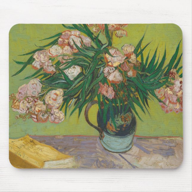 Alfombrilla De Ratón Pintura floral de Vincent Van Gogh Oleander (Frente)