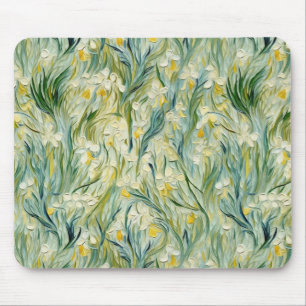 Alfombrilla De Ratón Pintura floral inspirada en la noche estrellada al