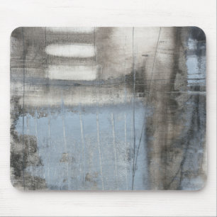 Alfombrilla De Ratón Pintura gris y azul abstracto