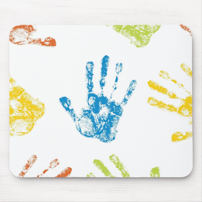 Alfombrilla De Ratón Pintura Handprint de los niños (Frente)