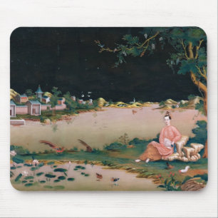 Alfombrilla De Ratón Pintura japonesa del espejo que muestra a un chica