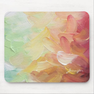 Alfombrilla De Ratón Pintura moderna de oro rojo Verde azulado