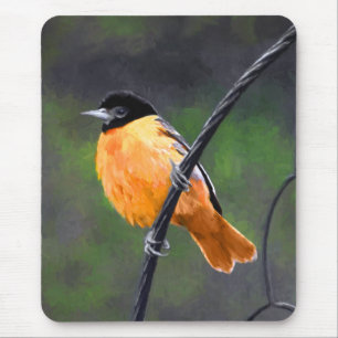Alfombrilla De Ratón Pintura Oriole - Arte original de aves
