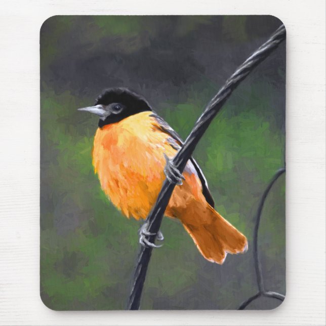 Alfombrilla De Ratón Pintura Oriole - Arte original de aves (Frente)