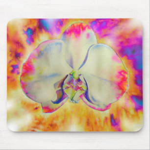 Alfombrilla De Ratón Pintura orquídea abstracta románica