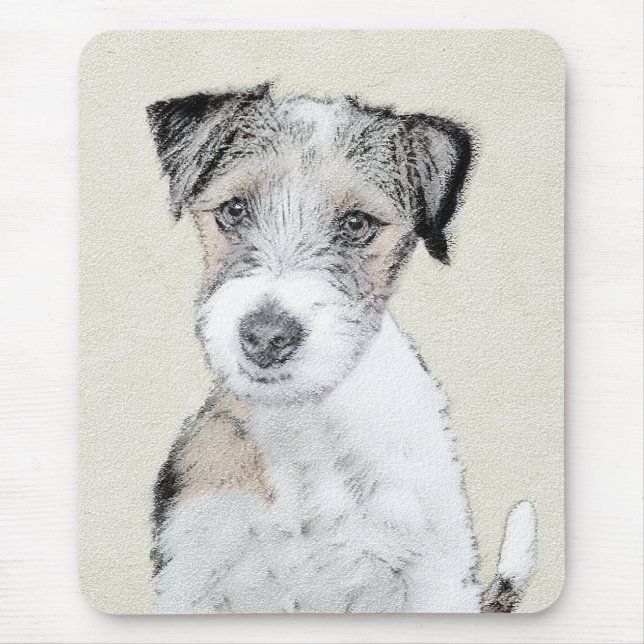 Alfombrilla De Ratón Pintura Rusell Terrier - Arte Perro Original (Frente)