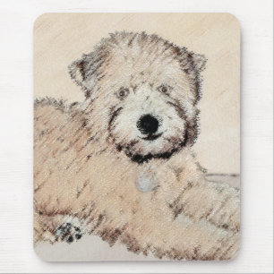Alfombrilla De Ratón Pintura Terrier de Ruedas Recubiertas Blancas Arte