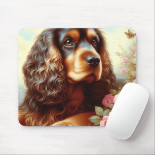 Alfombrilla De Ratón Pintura vintage de Cocker Spaniel
