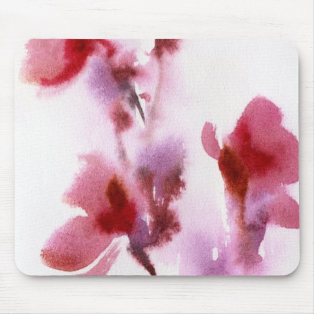 Alfombrilla De Ratón Pinturas florales abstractas 3 de la acuarela (Frente)