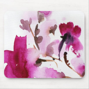 Alfombrilla De Ratón Pinturas florales abstractas 4 de la acuarela