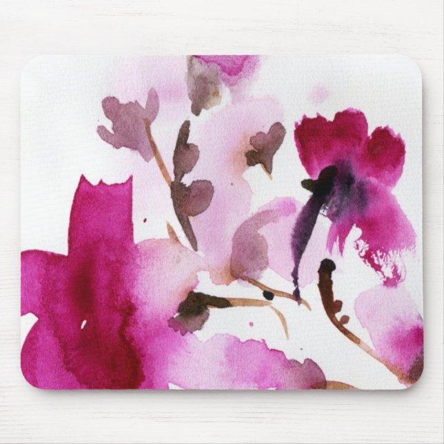 Alfombrilla De Ratón Pinturas florales abstractas 4 de la acuarela (Frente)