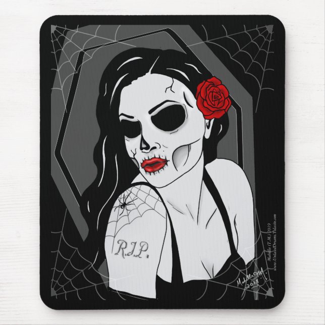 Alfombrilla De Ratón Pinup muerto (Frente)