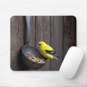 Alfombrilla De Ratón Pinzón Amarillo en Cuchara Oxidada