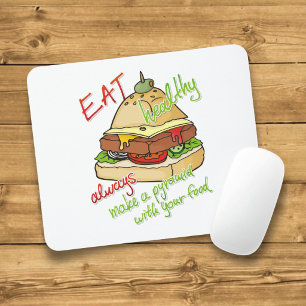 Alfombrilla De Ratón Pirámide de hamburguesa de alimentación saludable
