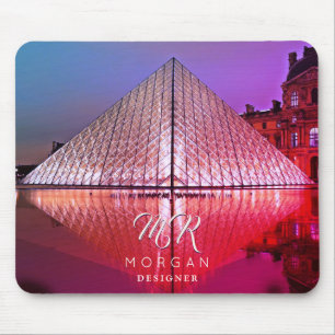 Alfombrilla De Ratón Pirámide del Louvre, Nombre personalizado y Monogr
