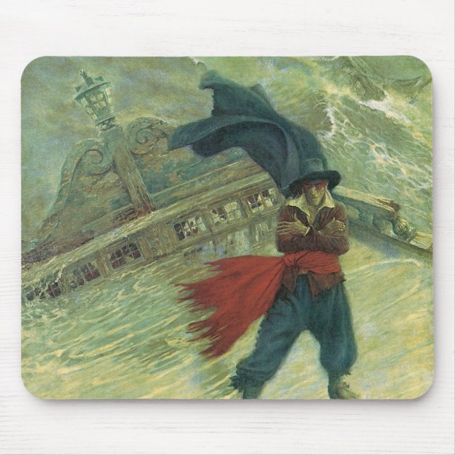 Alfombrilla De Ratón Pirata Antiguo, El holandés errante de Howard Pyle (Frente)