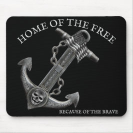 Alfombrilla De Ratón Pirata de anclaje cromado metálico de temática náu