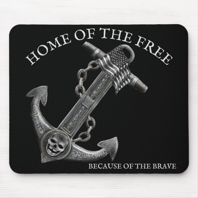 Alfombrilla De Ratón Pirata de anclaje cromado metálico de temática náu (Frente)