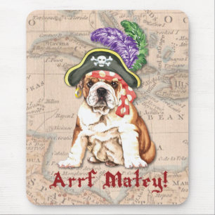 Alfombrilla De Ratón Pirata del bulldog