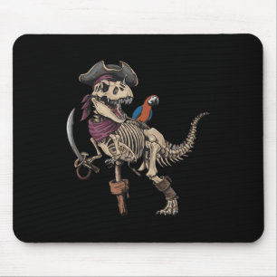 Alfombrilla De Ratón Pirata Esqueleto Dinosaurio T Rex Divertido Tyrann