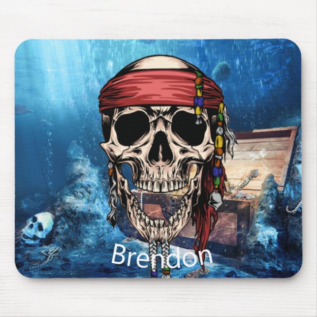Alfombrilla De Ratón Pirata marítimo de Skateboard (Frente)