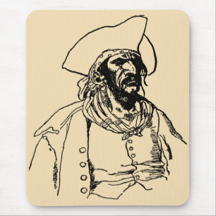 Alfombrilla De Ratón Piratas antiguos, un boceto de pirata por Howard P