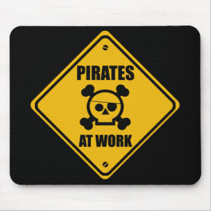 Alfombrilla De Ratón Piratas en el Rótulo del trabajo - Mousepad