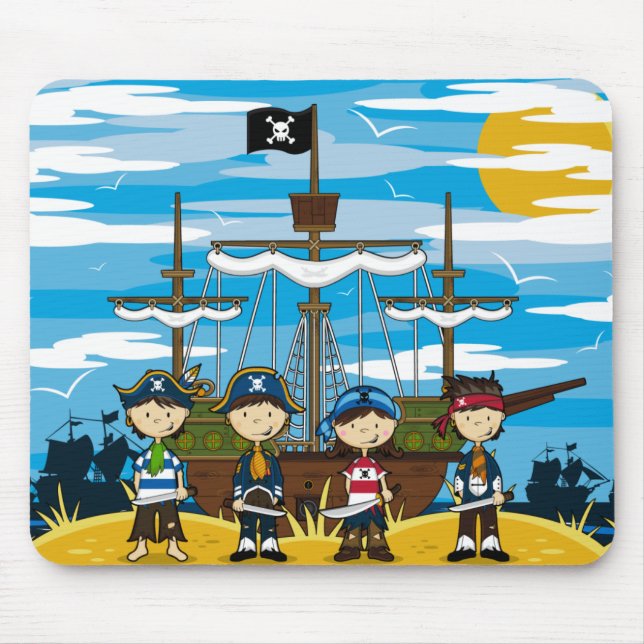 Alfombrilla De Ratón Piratas lindos Mousepad (Frente)
