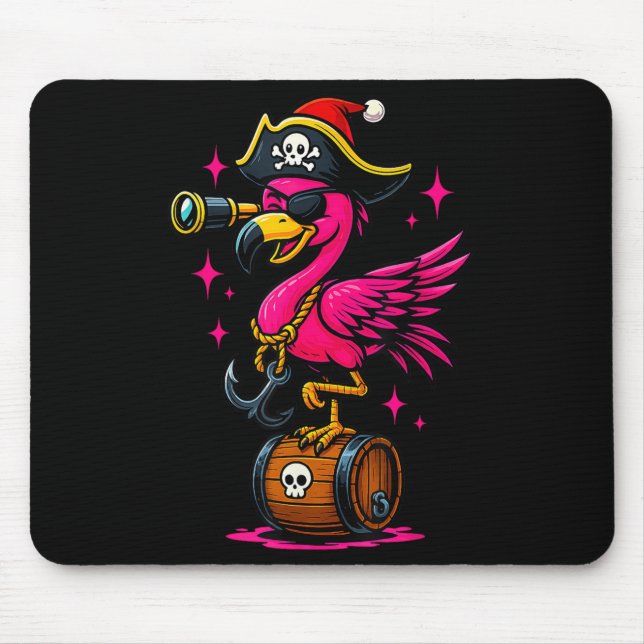 Alfombrilla De Ratón Pirate Flamingo Adventure Map Jolly Roger Hallowee (Frente)