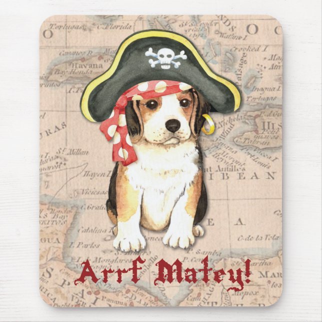 Alfombrilla De Ratón Pirate Gorra Beagle (Frente)