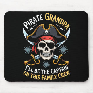 Alfombrilla De Ratón Pirate grandpa skeleton freeboater boat captain