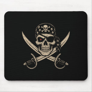Alfombrilla De Ratón Pirate Skull Crossbone Skeleton Halloween Para Hom