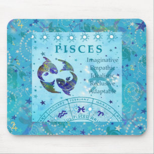 Alfombrilla De Ratón pisces astrología vintage