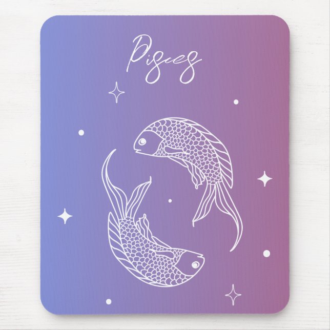 Alfombrilla De Ratón Pisces zodiac horoscopio estrella gradiente (Frente)