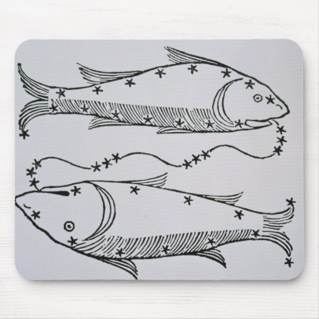 Alfombrilla De Ratón Piscis (los pescados) un ilustracion del 'poeta (Frente)