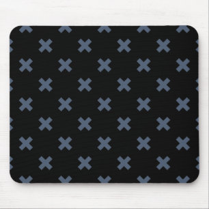 Alfombrilla De Ratón Pisos cruzados de color azul-gris sobre negro