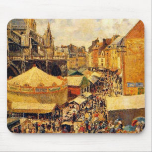 Alfombrilla De Ratón Pissarro: La feria en Dieppe, Sunny Morning