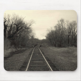 Alfombrilla De Ratón Pistas de ferrocarril B&W Mousepad