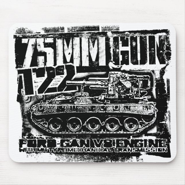 Alfombrilla De Ratón pistola de 75 mm T22 Mouse Pad Mousepad (Frente)