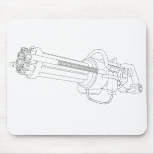 Alfombrilla De Ratón Pistola de Rotación Steampunk
