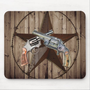 Alfombrilla De Ratón pistolas de vaquero de la estrella de texas de cam