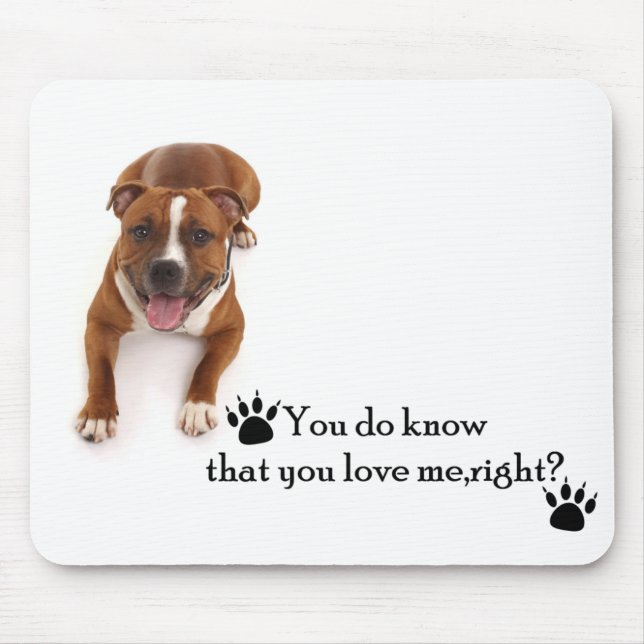 Alfombrilla De Ratón Pit Bull Love Mousepad (Frente)