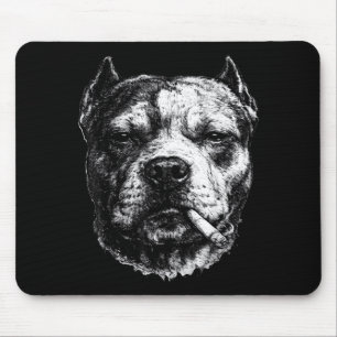 Alfombrilla De Ratón Pitbull fumando, divertido meme de perro fumando c